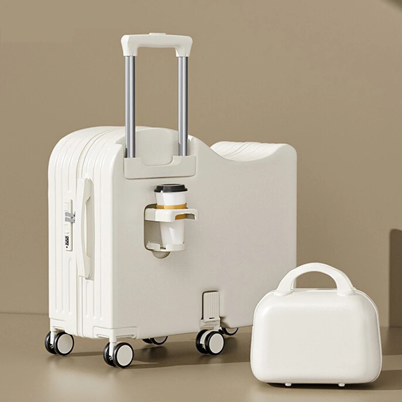 Children's Luggage Can Sit Ride with USB Cup Holder Travel Suitcase - Image 2